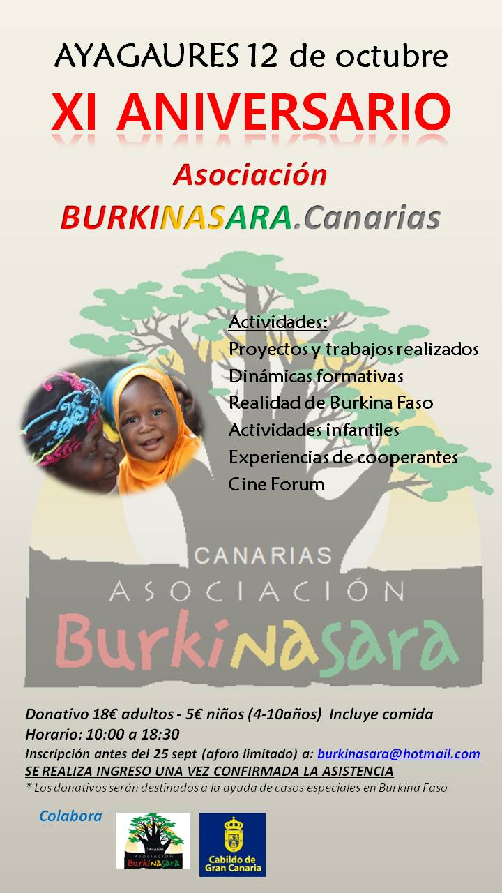 XI Aniversario Asociación Burkinasara Canarias – Ayagaures 12 de Octubre